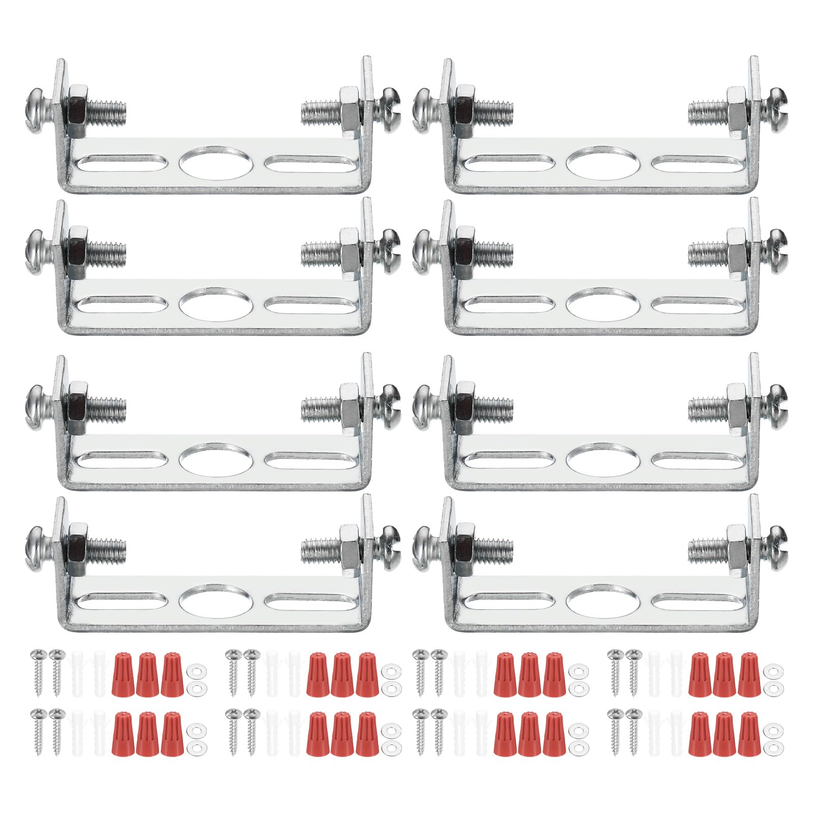 PATIKIL 45mm (1.77") Universal Light Fixture Mounting Bracket Kit, 8 Set Light Crossbar Ceiling Light Plate with Screw for Wall Light Ceiling Light Pendant Chandelier