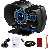 MAIMEIMI OBD2 Gauge Display Speedometer for Car All in One with Dual System | HUD Head Up Display With RPM, Water Temp, Volt, Oil Pressure, Odo, Trip, Multiple Alarms, OBD2 GPS Dual System, Plug &amp; Play
