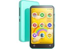 TIMMKOO 80GB Kids MP3 Player with Bluetooth and WiFi, Parental Controls, Pre-Installed Spotify, Spotify Kids, Pandora, 4" Touch Screen MP4 Player with Audible, Audiobooks Up to 1TB (Blue)