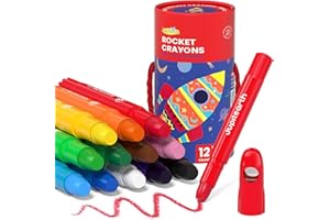 JUPITEARTH 12 Colors Twist Crayons for Toddlers 1-3, Non-Toxic Washable Crayons for Ages 4-8 with Storage Bucket, Ultra-Silky and Easy to Hold Art Supplies,Ideal Christmas Gift for Boys and Girls