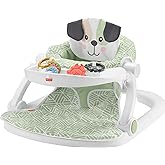 Fisher-Price Portable Baby Chair Sit-Me-Up Floor Seat with Snack Tray and Developmental Toys, Puppy Perfection
