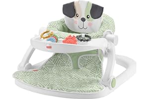 Fisher-Price Portable Baby Chair Sit-Me-Up Floor Seat with Snack Tray and Developmental Toys, Puppy Perfection
