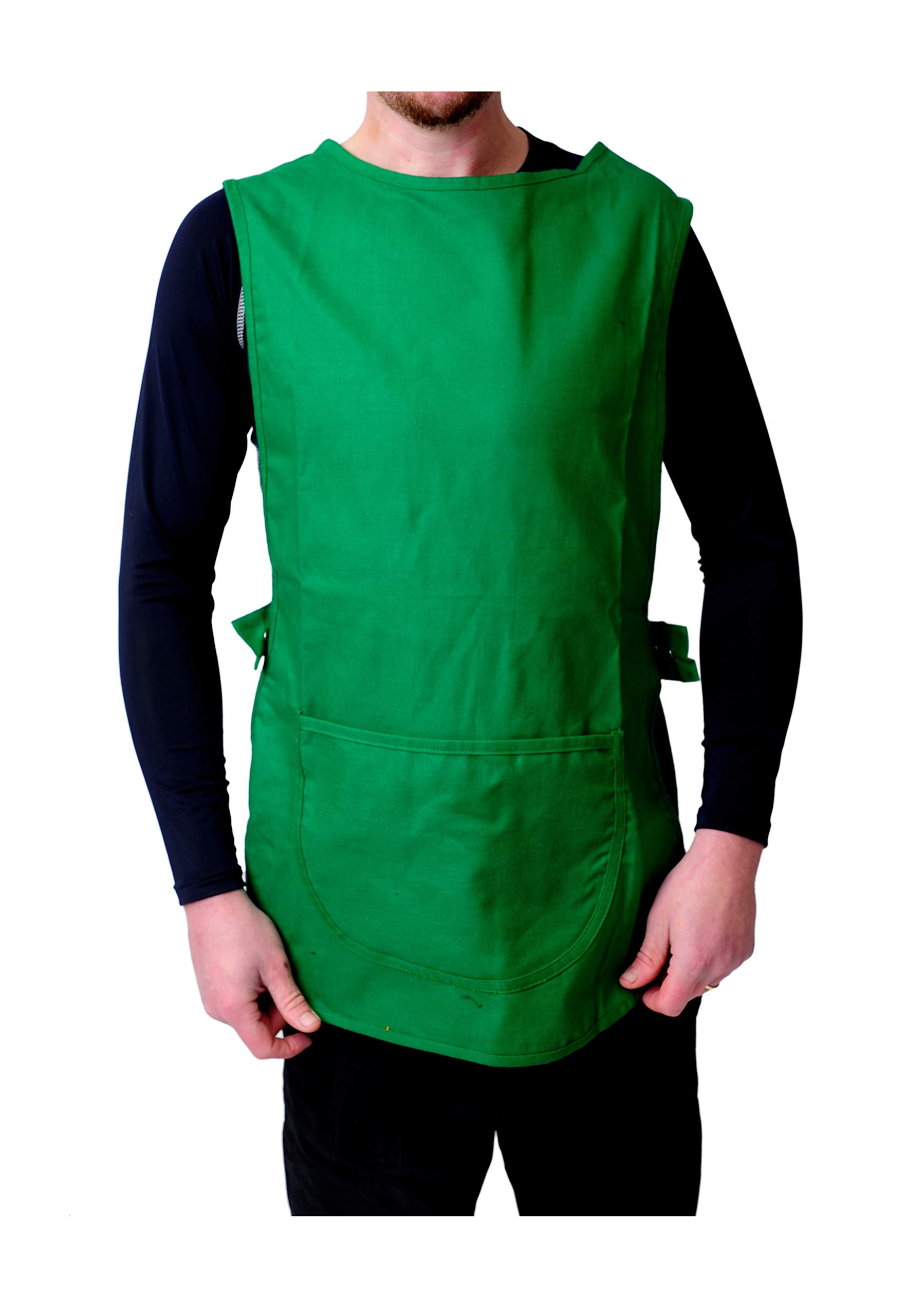 Black Pepper Unisex Plain Tabbard Apron for Waiters, Catering, Laundry, Cleaners, Emerald Green, L/XL