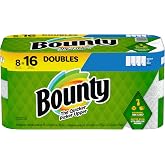 Bounty, Paper Towels Double Select-A-Size White Rolls, 8 Count