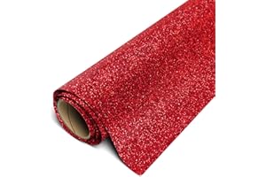 Siser Glitter HTV 11.8"x5ft Roll - Iron on Heat Transfer Vinyl (Red)