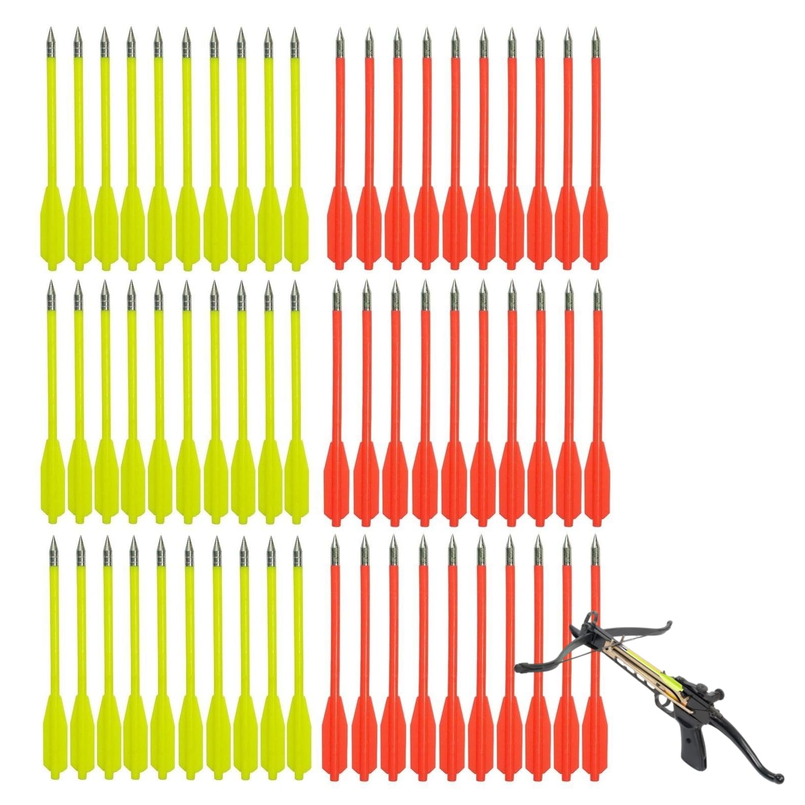 SPEED TRACK 60Pcs 7" 50-80lb Bright Pistol Crossbows Cobra Bolts Target Sharp Arrows Archery