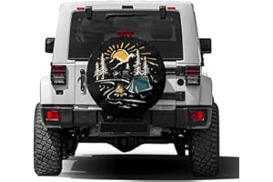 Delerain Spare Tire Cover with Backup Camera Hole Camping Hiking Wheel Covers Waterproof Dust-Proof UV Sun Universal Fit for RV Trailer RV SUV Truck (17 Inch for Diameter 31"-33")
