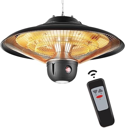 DONYER POWER Outdoor Heater 800W 1200W 2000W Halogen Remote Control Greenhouse