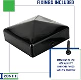 IRONTITE 5 Pack 3x3 Black Metal Fence Post Caps Newel Topper Pyramid view 2