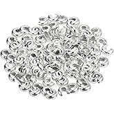 uxcell 150pcs Crimp Bead Covers, 5mm/0.2" Half Round Open Crimp Beads Knot Cover Metal Small Loose Beads End Tip for Bracelet Jewelry Making Craft DIY, Silver