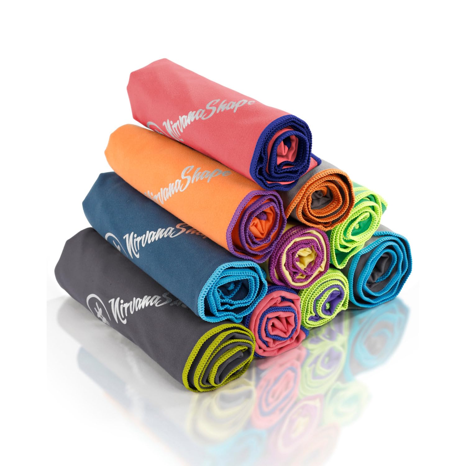 NirvanaShape Microfibre Towel | 14 Colours | 8 Sizes | Quick-Drying, Light, Absorbent | Travel Towel/Beach Towel | Ideal for Fitness, Outdoors, Beach, Camping, Yoga, Saunas
