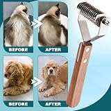 onebarleycorn Dog Grooming Coat Rake 14-Blade Undercoat Deshedding Tool view 6