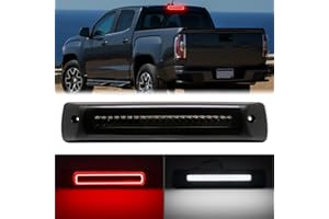 R&F Auto Smoked LED Third Brake Light Replacement for Colorado/Canyon (2015-2023) Roof Cargo Lights High Mount Brake Lamp with Seal Foam Gaskets F1 Style Red Flash