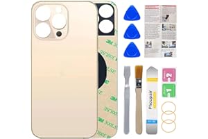 Phoupair OEM Rear Back Glass Replacement for iPhone 13 Pro 6.1 Inches with Professional Repair Tool Kit (Gold)