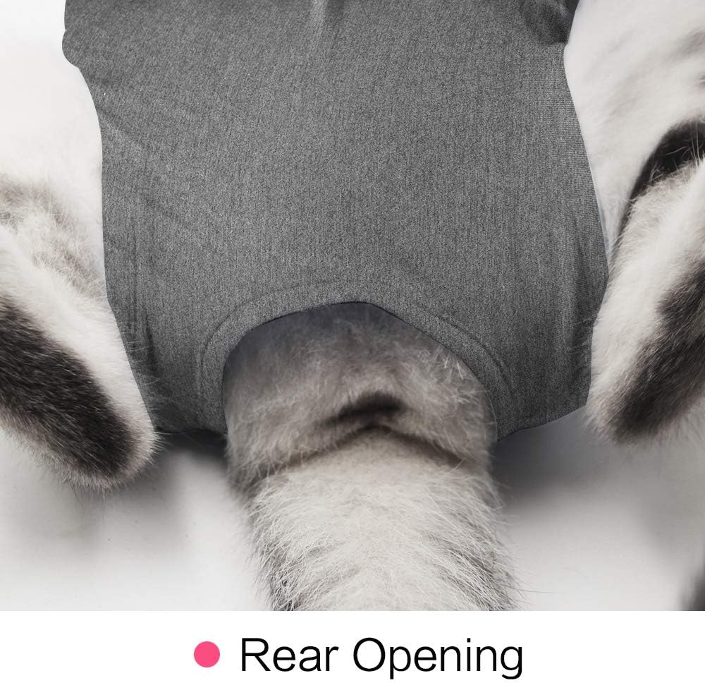 LIANZIMAU Cat Recovery Suit With Avoid Licking For Surgical Abdominal Wounds Soft Breathable Home Indoor Pet Clothing E collar Alternative For Cats Dogs After Surgery Wear Pajama Suit - Image 4