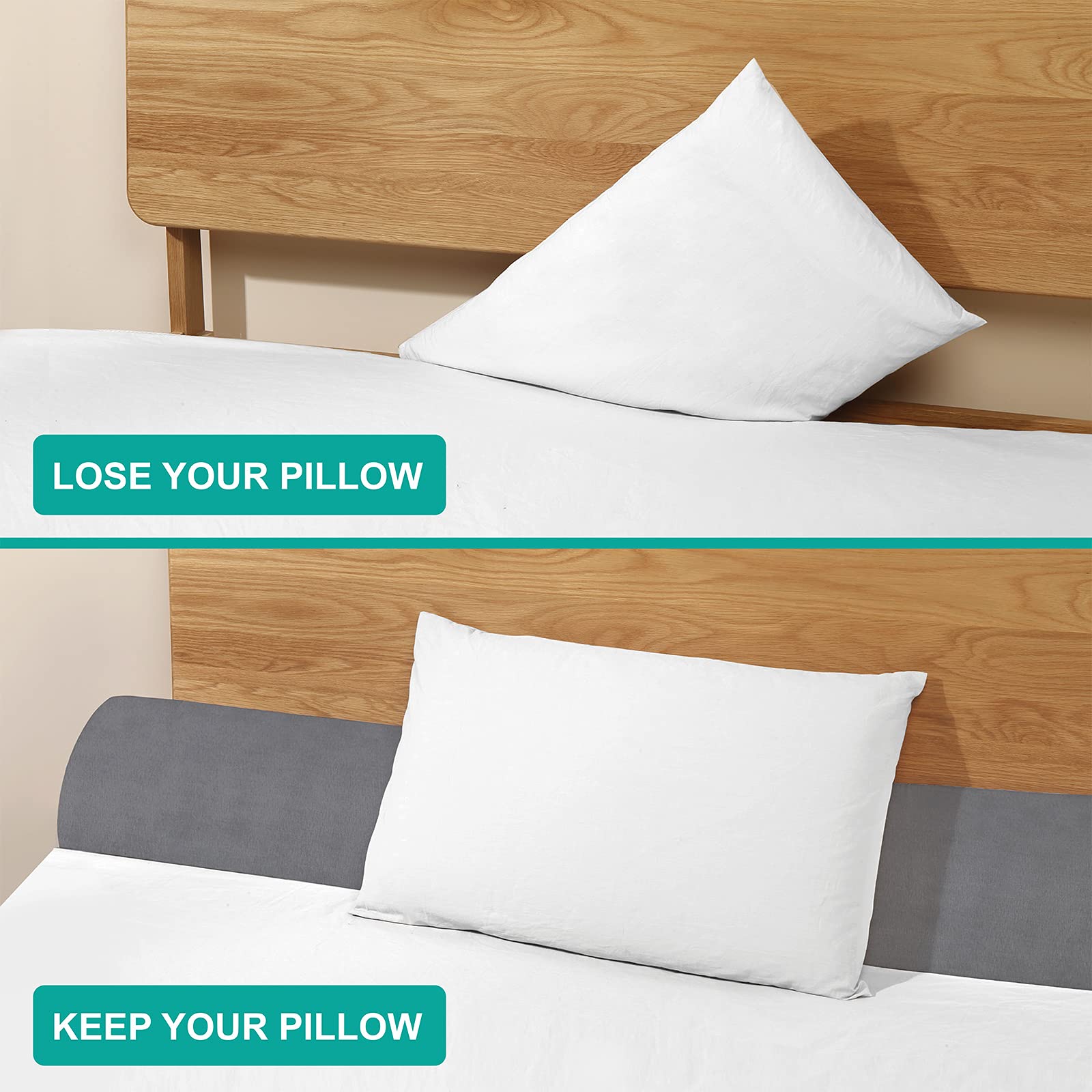 Vekkia King Wedge Pillow Headboard/Bed Wedge Pillow for Headboard/Bed Gap Filler/Headboard Pillow,Pillow Wedge for Headboard Gap(0-6