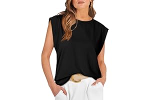 WIHOLL Cap Sleeve Tops for Women Summer Top Basic Tee Shirts Casual Tank Loose Fit 2025 Fashion