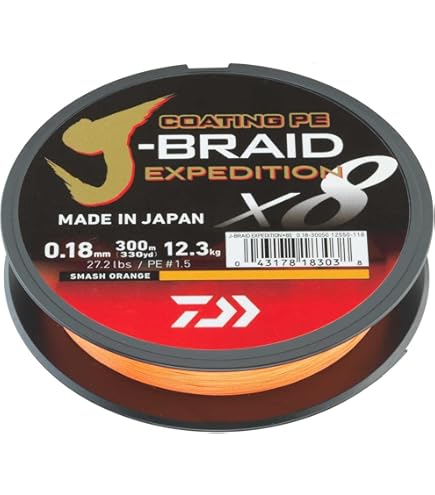 Amazon.com : DAIWA J-Braid Expedition X8E, 0.13mm, 8.4kg/18.5lbs