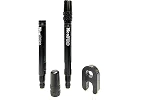 NeoPRO Presta Valve Extension Extender Kit (Pack of 2) w/Valve Key and Cap - Available in 4 Lengths - 20,30,40,60 mm (Black, 40mm)