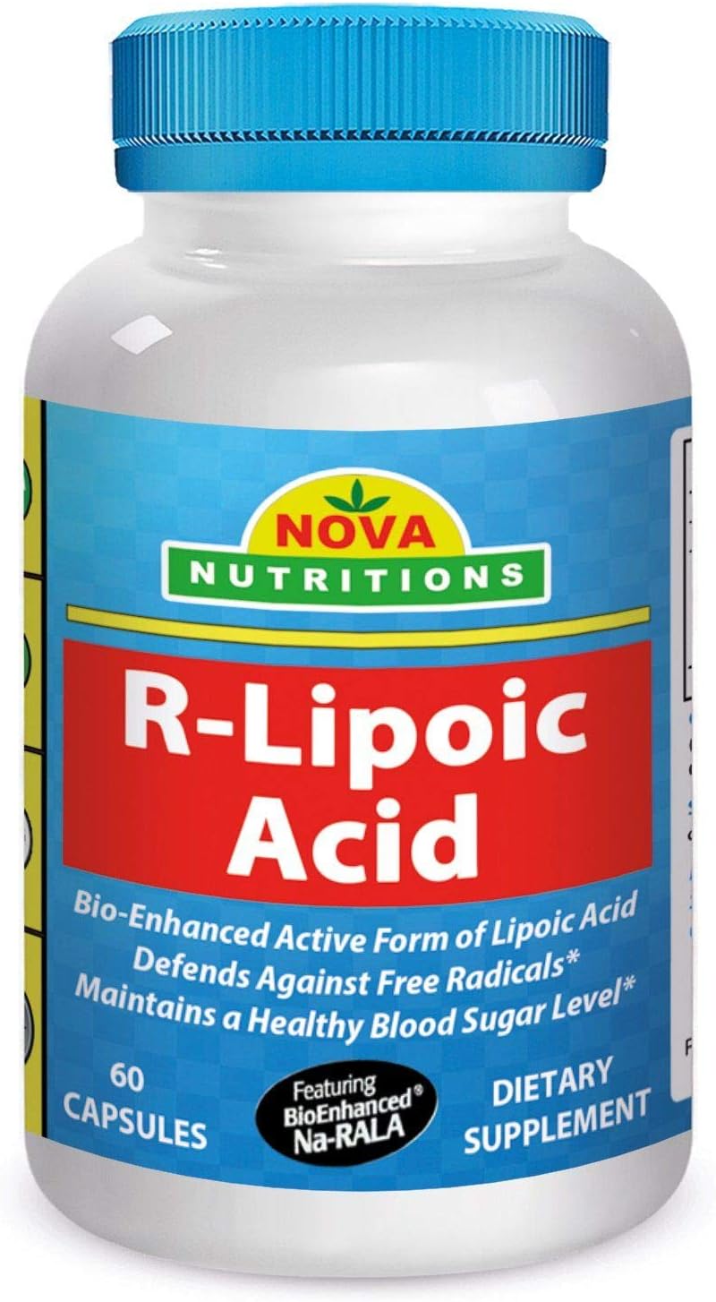 Nova Nutritions R-Lipoic Acid 100 mg 60 Capsules