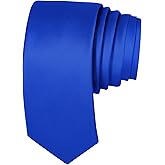 UETLRO Black Ties Solid Pure Color Formal 2.35" (6CM) Slim Neckties Skinny Ties For Men