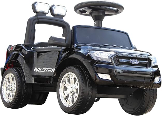 Amazon 足けり 乗用カー フォード レンジャー 乗用玩具 足けり車 Ledヘッドライト点灯 クラクション ミュージック 乗り物 車のおもちゃ 乗物玩具 Black 乗用玩具 三輪車 おもちゃ