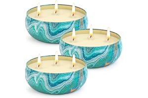 Ofun Citronella Candles Outdoor Decorative 36oz, 3 Wick Soy Wax Lemongrass Candle Set, Scented Candle Jar Candle Bulk Up to 240hrs, Summer Camping Candles for Patio, Garden, Balcony, Camping, BBQ