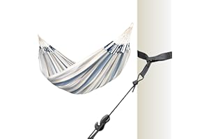 La Siesta® Large Double Brisa Classic Hammock & Tree Mount, Trees Beams Posts Suspension Kit, Indoor Outdoor Hammock Swing, Weather Resistant, Sea Salt