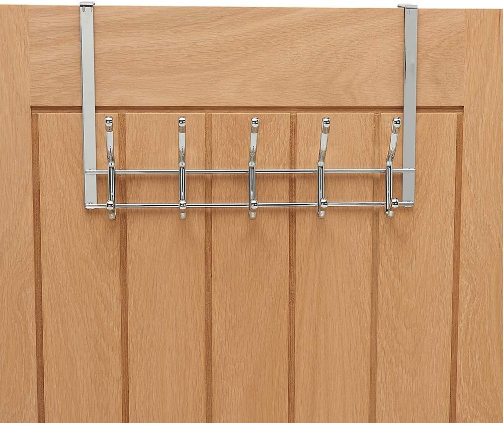 simplywire - Over Door Coat Rack - 10 Hooks - Chrome Coated Steel, 1 Pack Chrome - Image 5