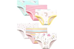 GRPSKCOS Girls Underwear, 6 Pack 100% Cotton Panties Toddler Girls Underwear 2-8 Years
