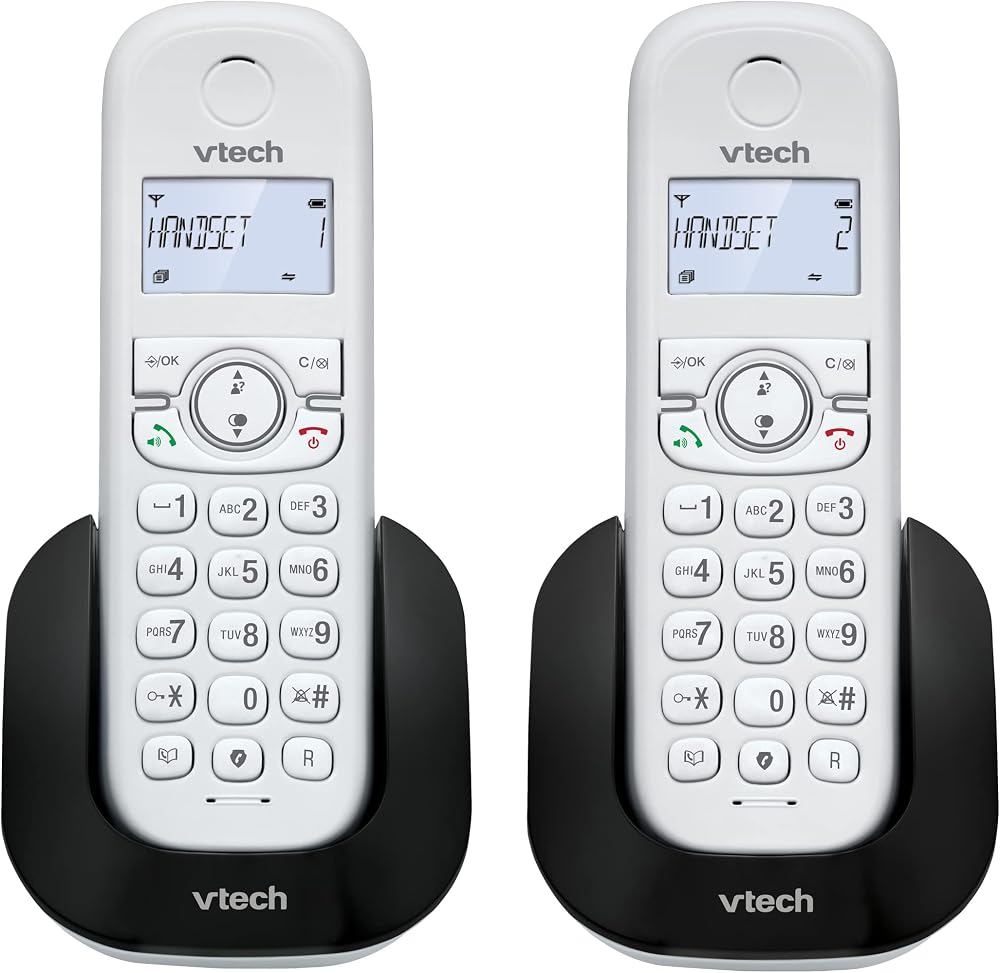 VTech CS1501 DECT Cordless Phone 2 Handsets Call Block White