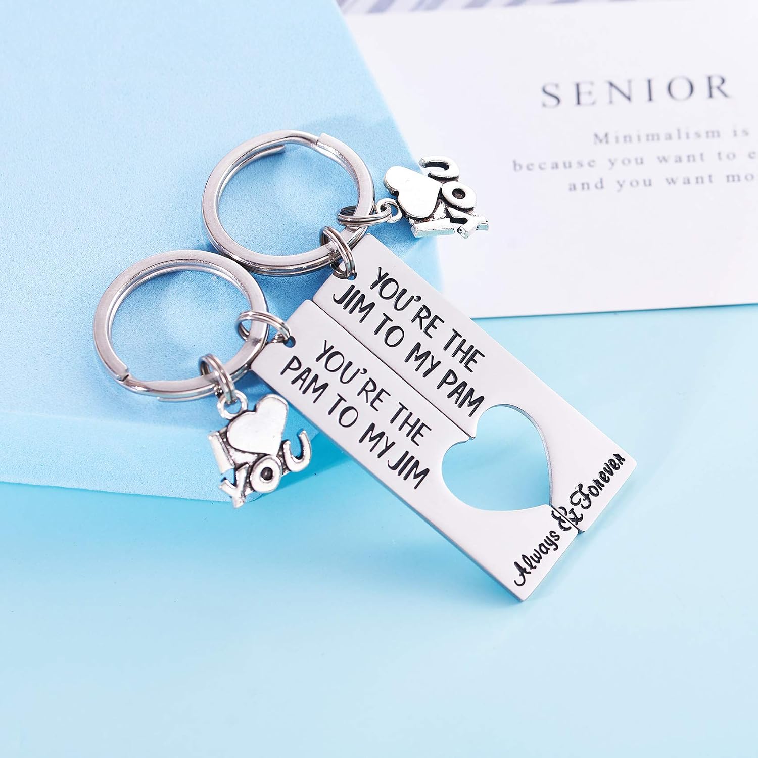 LParkin The Office Keyring You are The Pam to My Jim Keyring Set The Office TV Show Inspired Boyfriend Girlfriend Couples Gift His and Hers Anniversary - Image 4