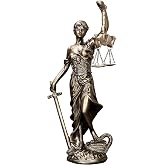 JKUDTQL 12 in Lady of Justice Statue Lady Justice Law Statue Blind Goddess of Justice Sculpture for Decor Office Bookshelf Desk