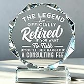 AWEZO 2025 Retirement Gifts for Men & Women, Crystal Plaque Keepsake with Engraved Thank You Message, Elegant Milestone Gift for Boss, Teacher, Doctor, Colleague, Friend (Retirement B)