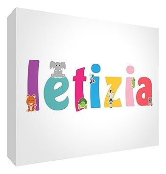 Amazon Com Little Helper Lhv Letizia A7blk 15it Decorative Panel Newborn Christening Gift Idea Customisable Design With Girl Name Letizia Multicoloured 7 4 X 10 5 X 2 Cm Baby