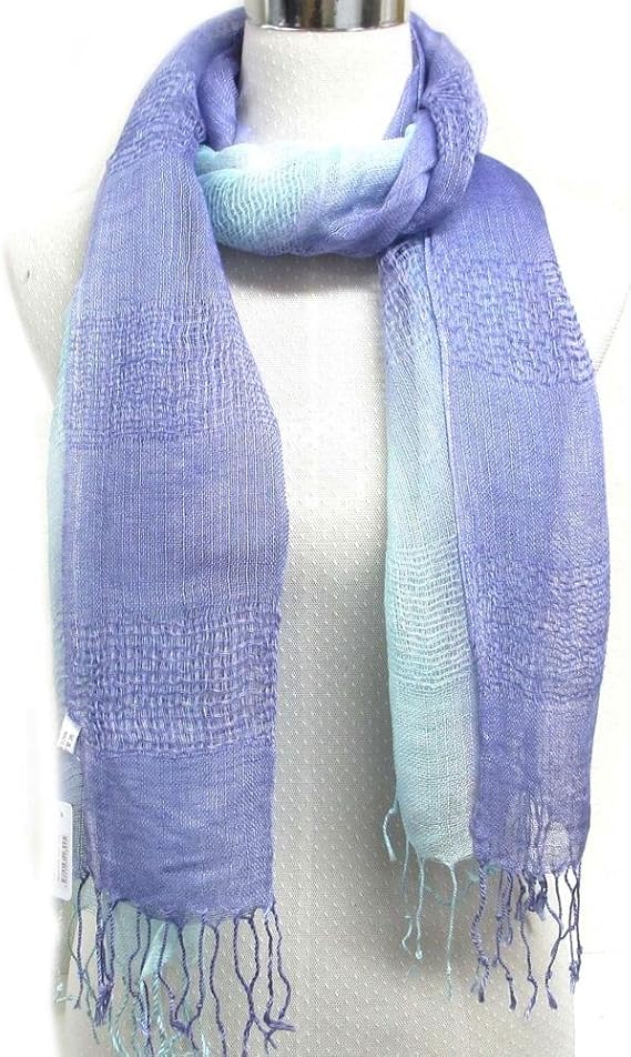 Amazon リネングラデーションストール ラベンダー ストール 通販