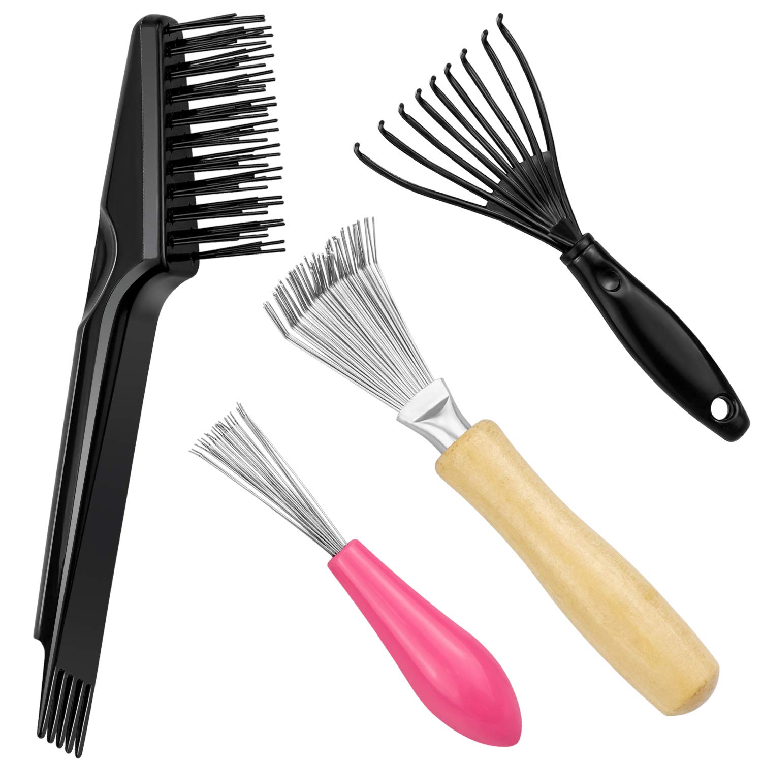 SelfTek 4 Pack Hair Brush Cleaner tool Rake Comb Cleaner