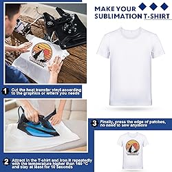 Handepo 6 Pcs Men Sublimation Blank T Shirt White