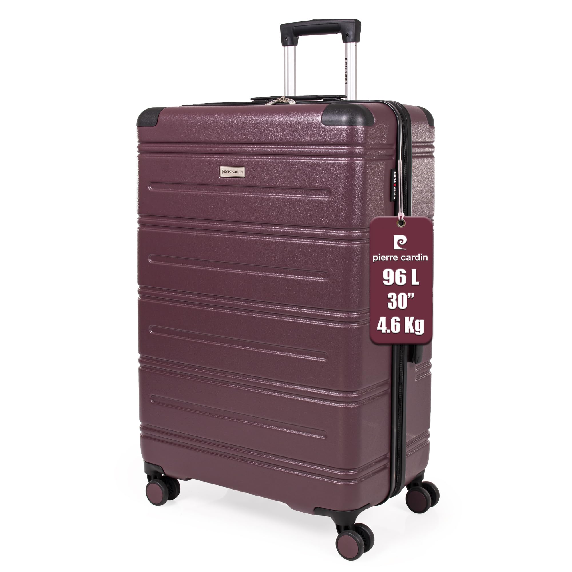 Pierre Cardin ABS Hard Shell 30 Inch Suitcase - Travel Luggage with 8 Spinner Wheels | Telescopic Drag Handle | Hard Sided Suitcases Weighing 4.6 kg Cap 96L Height 76.5 cm CL889 (Large)