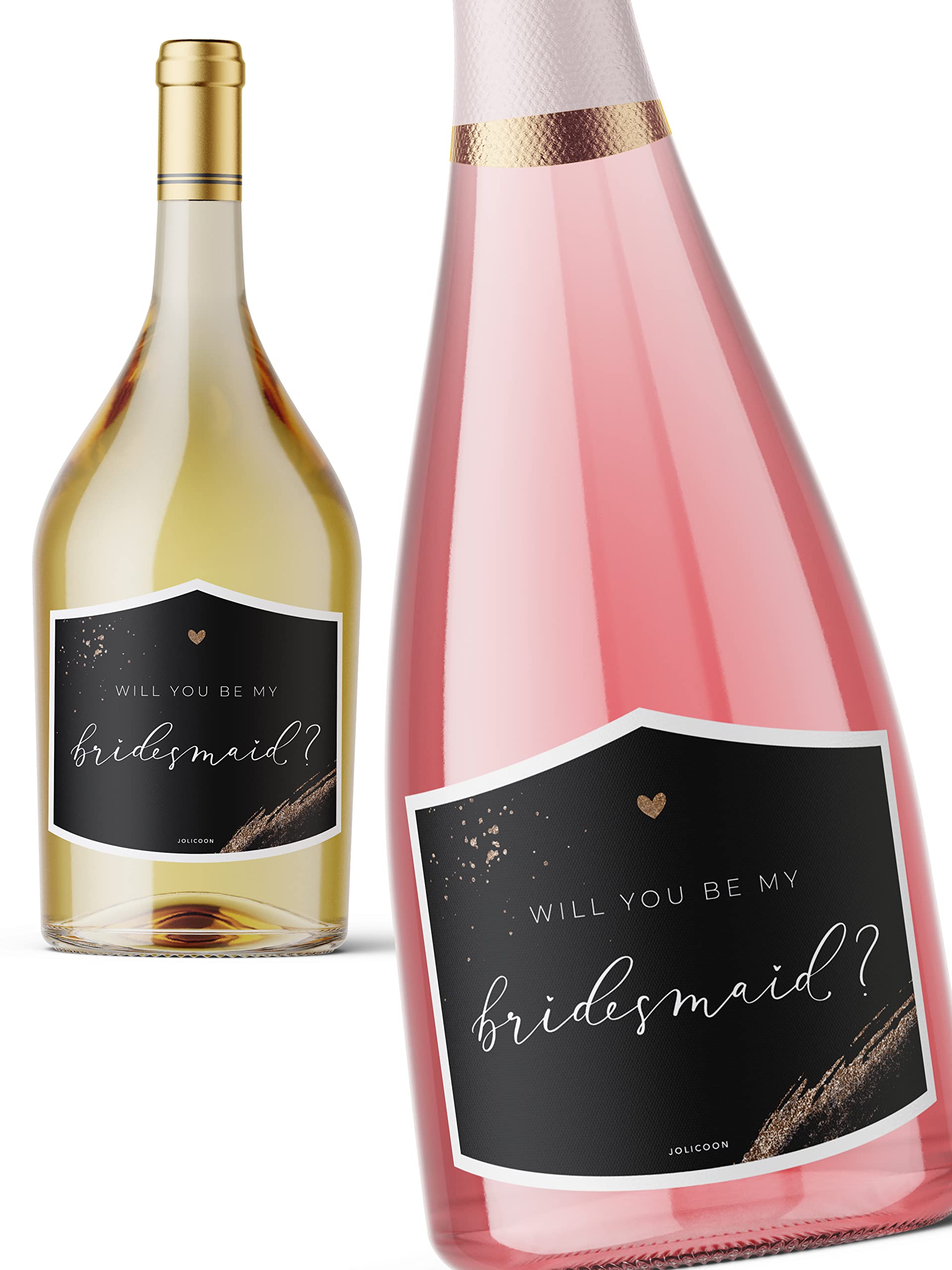 JoliCoon 5 Will You be My Bridesmaid Bottle Labels - Bridesmaid Proposal Gifts - Bridesmaid Bottle Labels