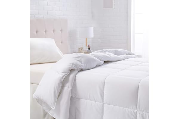 Amazon Basics Down Alternative Bedding Comforter Duvet Insert - King, White, All-Season