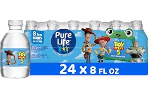 Pure Life Purified Bottled Water, 24 Pack - Still Drinking Water Enhanced with Minerals for a Crisp Taste - 8 Fl Oz - Toy Story 5 Packaging Graphics
