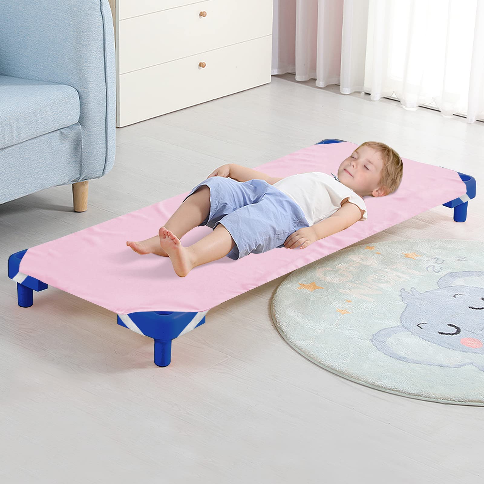Photo 1 of Toddler Size Daycare/Pre-School Cot Sheet, Pink, Breathable Microfiber Nap Sheet for Boys and Girls, 23" x 40"