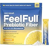 Daily Nouri FeelFull Prebiotic Fiber Drink Mix | Prebiotic Fiber for Fullness & Gut Health | Oligofructose + Glucomannan + Chromium | 30 Stick Packs