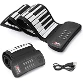 Roll Up Piano for Beginners,Portable Keyboard with Headphone Jack | 16 tones &amp; record, Soft silicone, Foldable design, lightweight for travel. Great for quiet practice anywhere