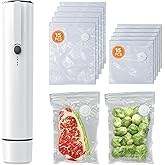 Kulukulu 2026 Upgraded Vacuum Sealer Set, Portable Vacuum Sealer Machine for Food Storage and Sous Vide + 30 Reusable Vacuum 