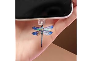 Stained Glass Dragonfly Dust Plug Acrylic Charms for electronic products,Type-C Charging Port Dust Plugs Pendant Compatible w