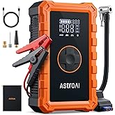 AstroAI S8 Air Jump Starter with Air Compressor, 3000A Peak Car Battery Jump Starter Portable (9.0 Gas/6.5L Diesel) with 150PSI Cordless Auto-Shutoff Tire Inflator, 12V Battery Charger Booster(Orange)