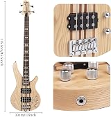 Bullfighter DB-4S Neck Through Elm 4 String Electric Bass Kit with Gig Bag view 6