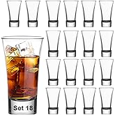 TAOUNOA 18 Pack Shot Glasses, 2 OZ Heavy Base Clear Shot Cups for Whiskey, Tequila, Vodka, Espresso - Durable Glasses Drinking Set for Home, Bars & Parties